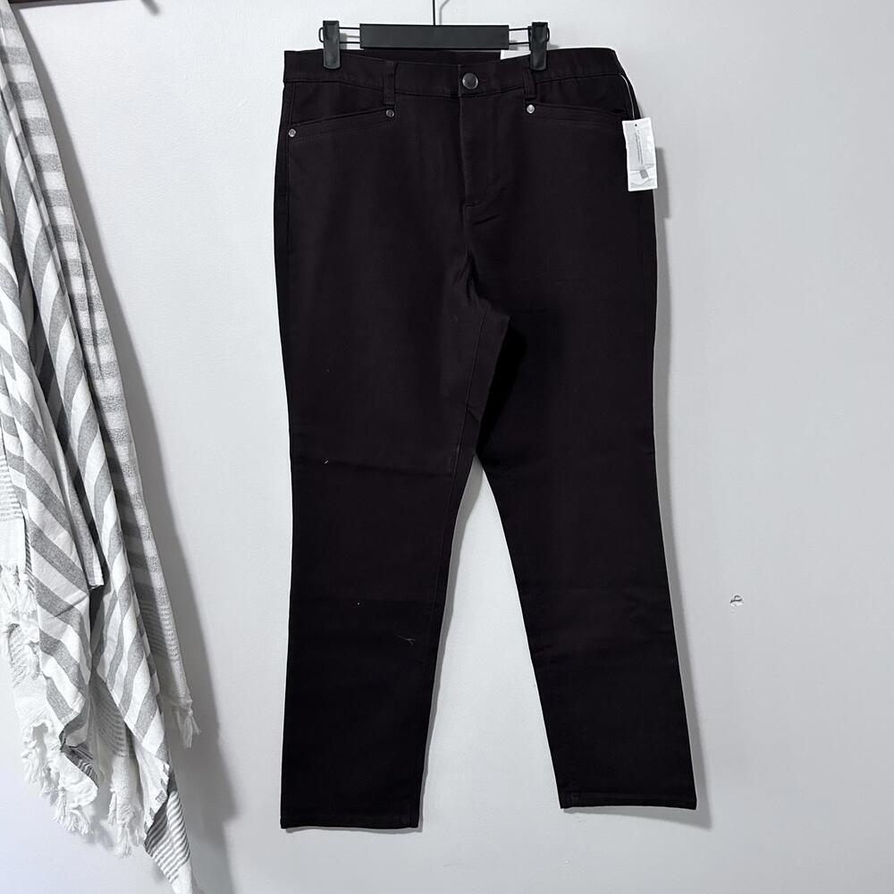 NWT C.J Banks Brown Straight relaxed fit Pants Women's size 12